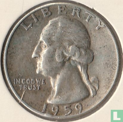 États-Unis ¼ dollar 1959 (sans lettre) - Image 1