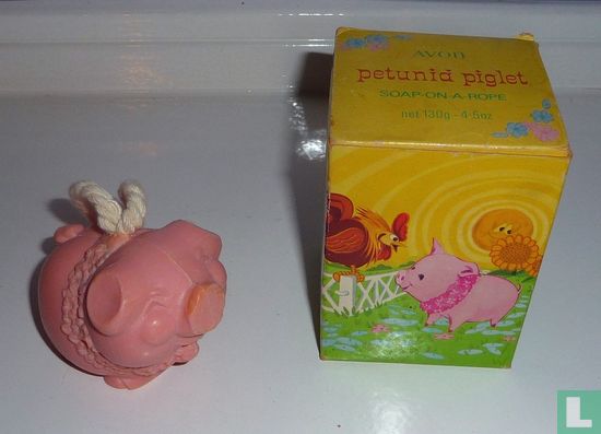 Petunia piglet soap on a rope