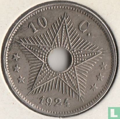 Belgisch-Congo 10 centimes 1924 - Afbeelding 1