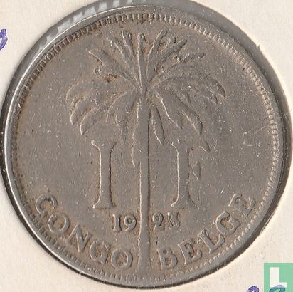 Belgian Congo 1 franc 1923 (FRA - 1923/2) - Image 1