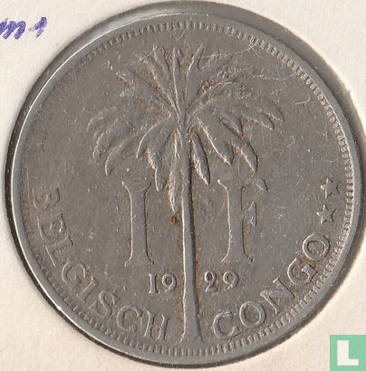 Belgisch-Congo 1 franc 1929 (NLD) - Afbeelding 1