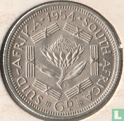 Afrique du Sud 6 pence 1954 - Image 1
