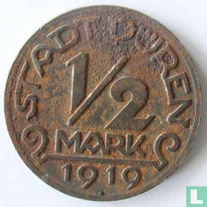 Düren ½ mark 1919 (type 2) - Image 1