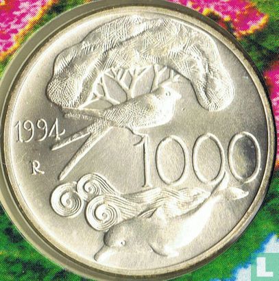 Italien 1000 Lire 1994 "Italian wildlife protection" - Bild 1
