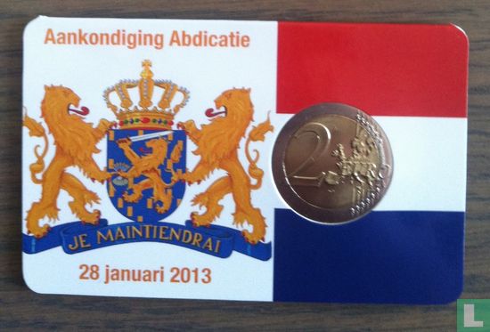 Nederland 2 euro 2013 (coincard - Nederlandse vlag) "Abdication of Queen Beatrix and Willem-Alexander's accession to the throne" - Afbeelding 2