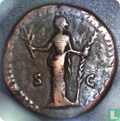 Romeinse Rijk, AE Sestertius, 177-192 AD, Commodus, Rome, 186-187 AD - Afbeelding 2