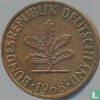 Allemagne 2 pfennig 1968 (G - bronze) - Image 1