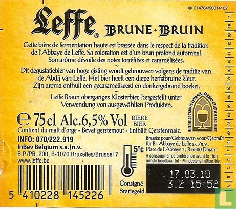 Leffe Brune Bruin 75 cl - Afbeelding 2