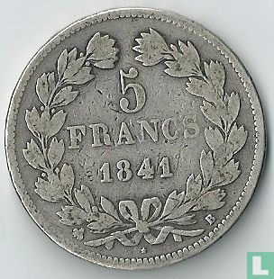 France 5 francs 1841 (B) - Image 1