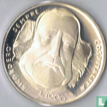 San Marino 1000 lire 1982 (PROOF) "100th anniversary Death of Giuseppe Garibaldi" - Afbeelding 2