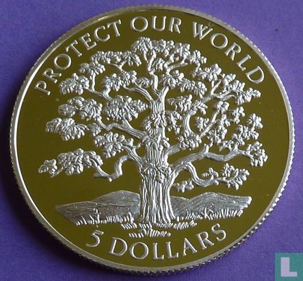 Niue 5 dollars 1993 (PROOF) "Protect our World" - Image 2