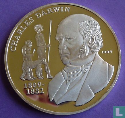 Congo-Brazzaville 1000 francs 1999 (PROOF) "Charles Darwin" - Image 1