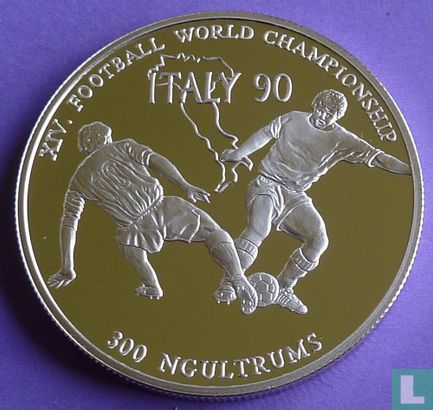 Bhoutan 300 ngultrums 1990 (BE) "Football World Cup in Italy" - Image 2