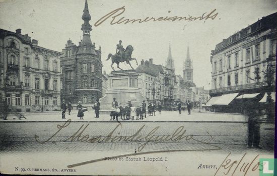 Antwerpen Leopoldplaats , Place et Statue Léopold I - Bild 1