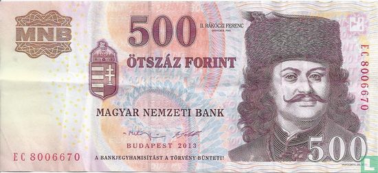 Hongarije 500 Forint 2013 - Afbeelding 1