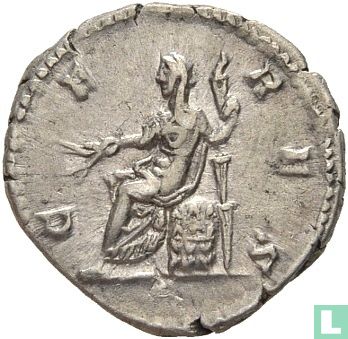 Romeinse rijk  AR Denarius  (Faustina II, echtgenote van Marcus Aurelius) 175 CE - Afbeelding 1