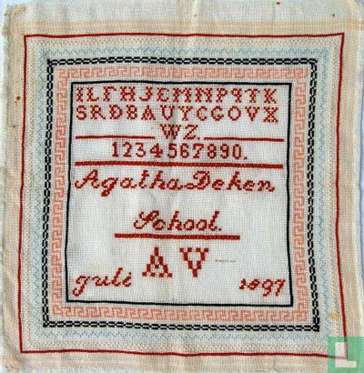 Merklap AV Agatha Deken School 1897
