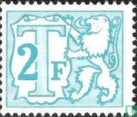 Heraldieke leeuw en groot cijfer - Afbeelding 1