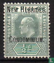 Stamp of Fiji with overprint