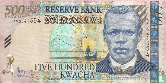 Malawi 500 Kwacha 2011 - Image 1