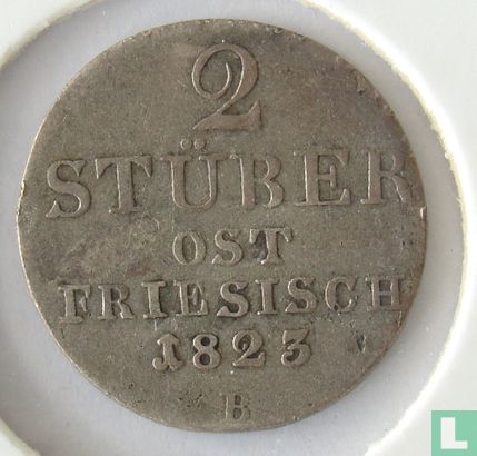 Oost-Friesland 2 stüber 1823 - Afbeelding 1