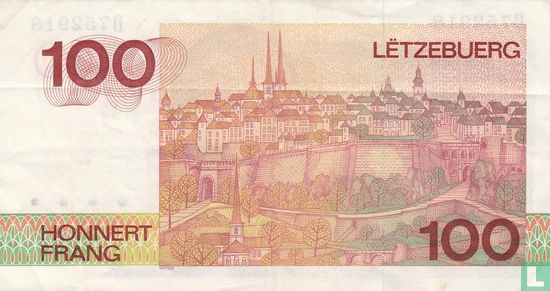 Luxemburg 100 Francs 1986 - Afbeelding 2