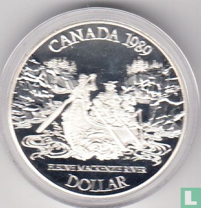 Canada 1 dollar 1989 (PROOF) "Bicentenary Sir MacKenzie's voyage of discovery in the northwest of Canada" - Image 1