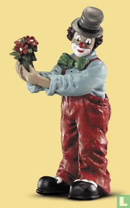 Gilde clown, boeket bloemen