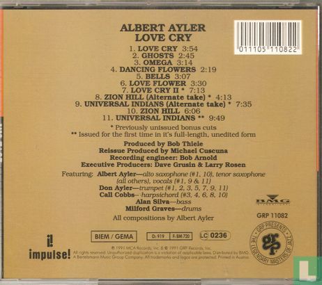 Albert Ayler: Love Cry - Afbeelding 2