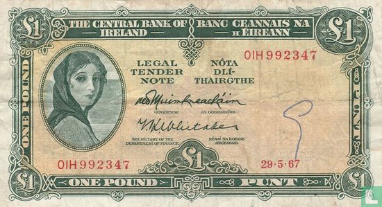 Ireland 1 Pound 1967 - Image 1