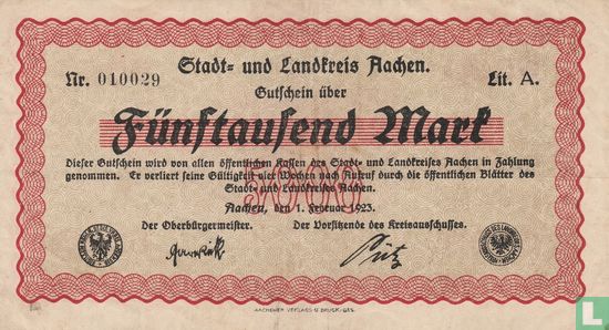 Aachen 5 000 Mark 1923 - Image 1