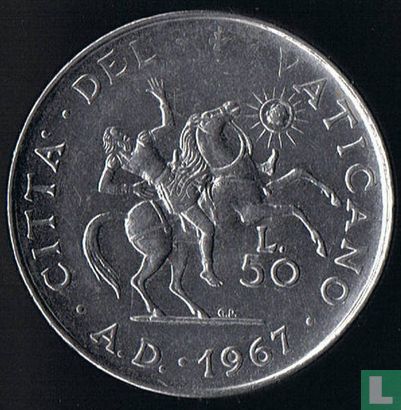 Vaticaan 50 lire 1967 - Afbeelding 1