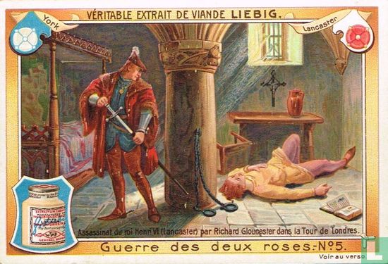 Assassinat du roi Henri VI (Lancaster) par Richard Gloucester dans la Tour de Londres