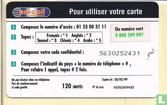 Uni call prepaid 100FF - Bild 2