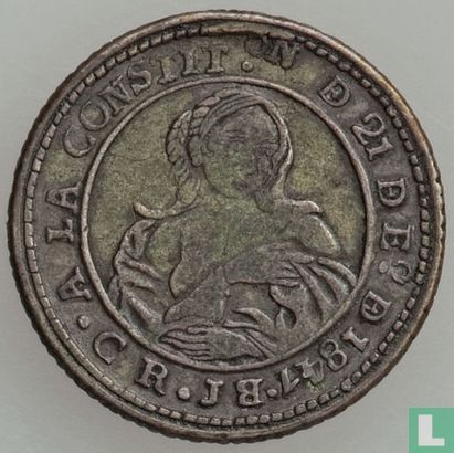 Costa Rica 1 real 1847 - Afbeelding 1