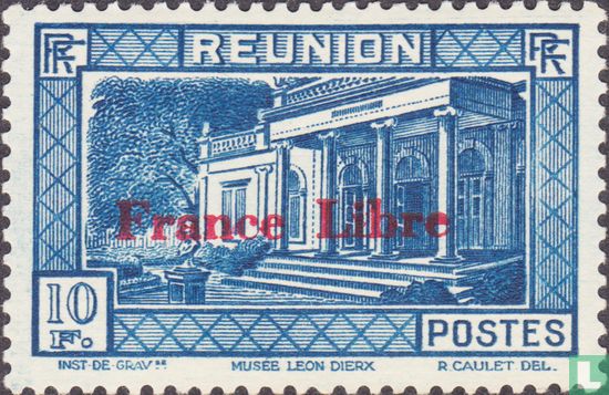 Musée Léon Dierx, avec surcharge "France libre"
