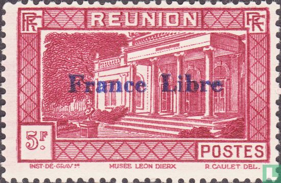 Léon Dierx Museum, met opdruk "France libre"