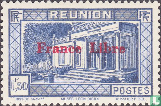 Léon Dierx Museum, overprinted "France libre"