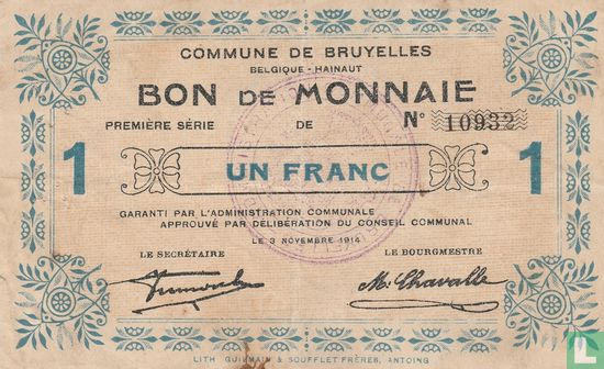 Bruyelles 1 Franc 1914 - Bild 1