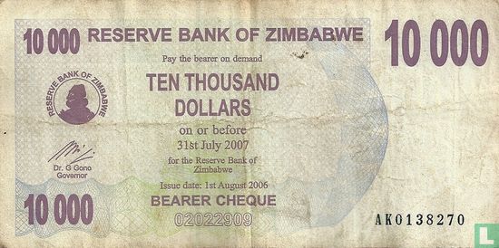 Zimbabwe 10.000 Dollars 2006 (P46b) - Afbeelding 1