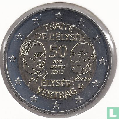 Duitsland 2 euro 2013 (F) "50th Anniversary of the Élysée Treaty" - Afbeelding 1