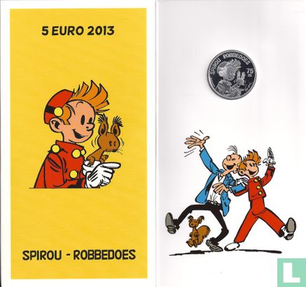 Belgium 5 euro 2013 (PROOF - colourless) "75th anniversary of Spirou - Robbedoes" - Image 3