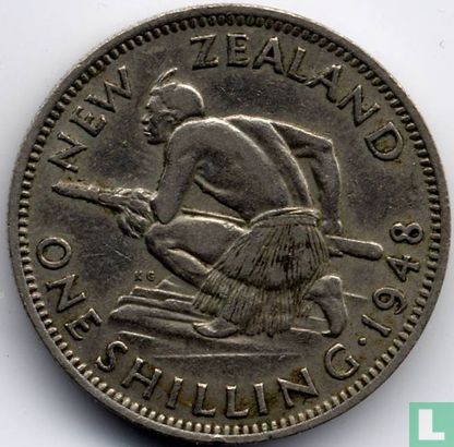 New Zealand 1 shilling 1948 - Image 1