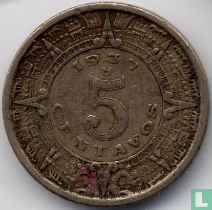 Mexique 5 centavos 1937 - Image 1