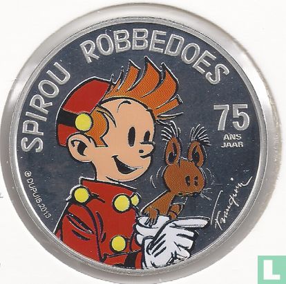 België 5 euro 2013 (PROOF - gekleurd) "75th anniversary of Spirou - Robbedoes" - Afbeelding 2