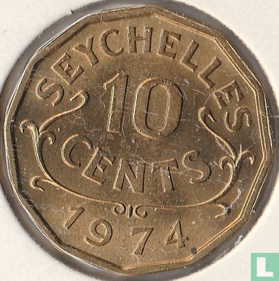 Seychelles 10 cents 1974 - Image 1