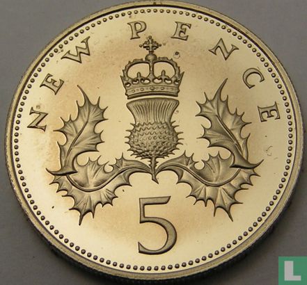 United Kingdom 5 new pence 1981 (PROOF) - Image 2