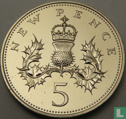 Verenigd Koninkrijk 5 new pence 1973 (PROOF) - Afbeelding 2