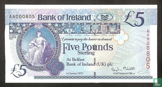 Nordirland 5 Pfund 2013 - Bild 1