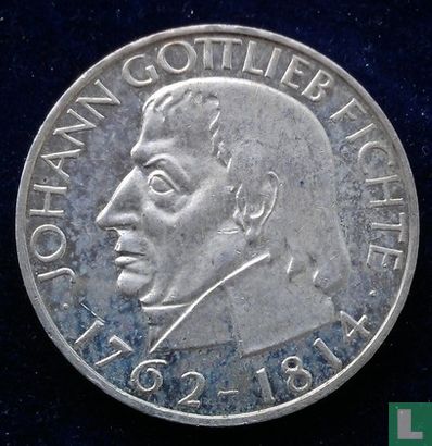 Allemagne 5 mark 1964 "150th anniversary Death of Johann Gottlieb Fichte" - Image 2